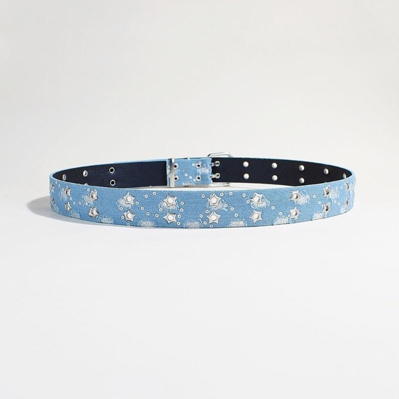 Stylish Double Eyelet Belt for Women Star Grommet Ideal for School and Outdoor Activity