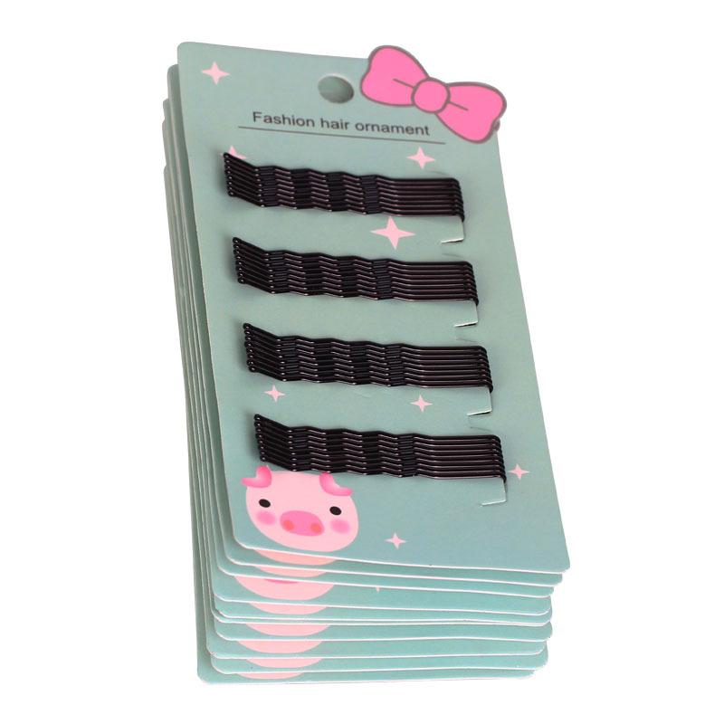 Black Steel Wire Hair ClipsHair Accessories Flow-painted One-piece Clips Small Hair Clips for Girls' Broken Hair