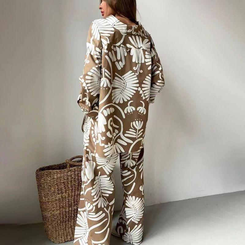 Western Style Print Shirts Tube Top Pants Three-Piece Suit Fashion Printed Three Piece Set