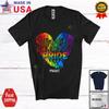 Custom Name Pride Amusing LGBTQ Pride Skeleton Rainbow Heart Shape T-Shirt