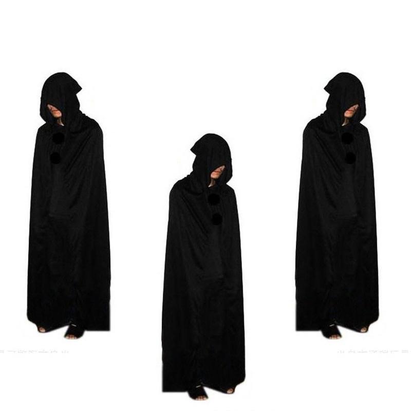 Cloak Cos Halloween Death Vampire Witch Robe Party Adult Children Black Cape