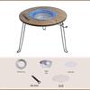 OEING Outdoor Smokeless Charcoal BBQ Grill & Folding Table