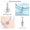 Original 925 Sterling Silber Charms Fit Charm Armbänder Modeschmuck DIY ICH LIEBE LESEN Buch Charm Perlen