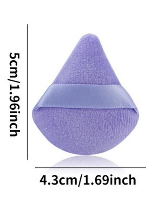 Dual-Use Triangular Flocking Powder Puff for Wet & Dry Makeup