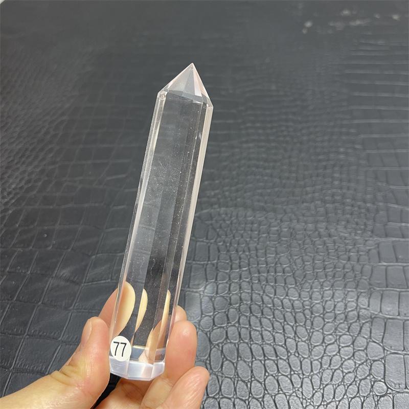 natural white smelting stone 8 side crystal point healing clear quartz crystal wand tower