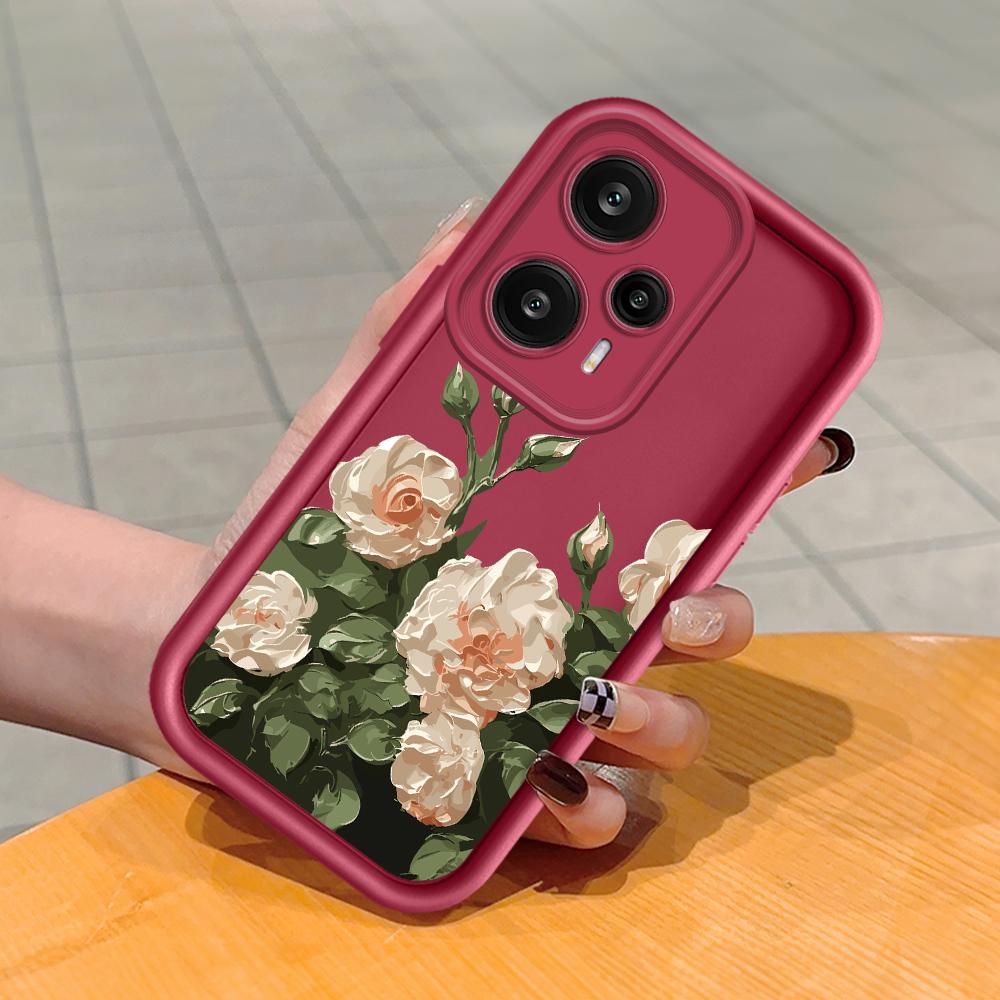 

Мягкий силиконовый квадратный чехол с рисунком лестницы для телефона, полное покрытие, противоударный защитный резиновый чехол для камеры для Xiaomi Redmi Xiaomi 14 Pro темно-красного