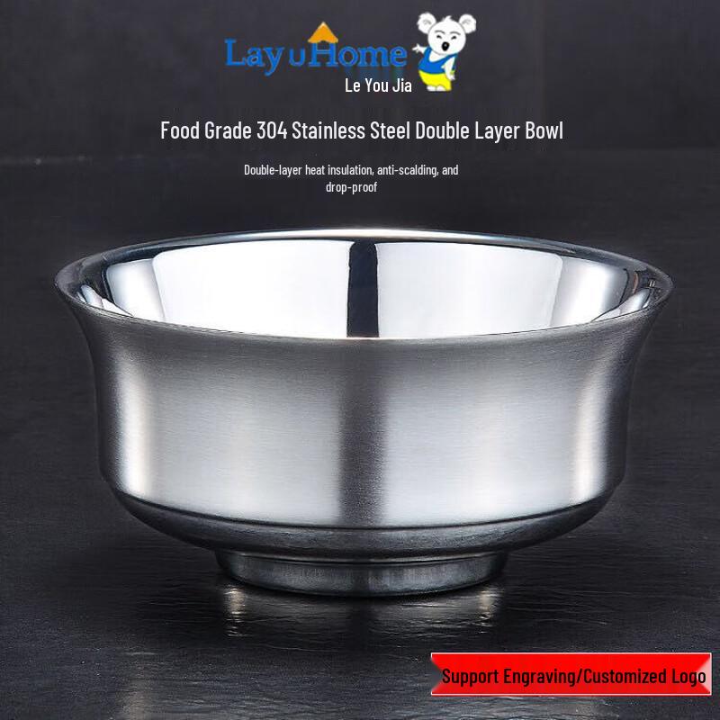 

Двухслойная миска LAYUHOME из нержавеющей стали 304 с защитой от ожогов