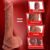 9 Zoll großer, realistischer Teleskop-Vibrationsdildo mit 10 Stoßmodi, 10 Vibrationsmodi, Heiz-, Rotations- und Saugfunktionen zur Stimulation des G-Punkts bei Frauen