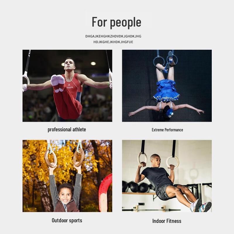 WEZHO Home Fitness Gymnastic Rings with Straps