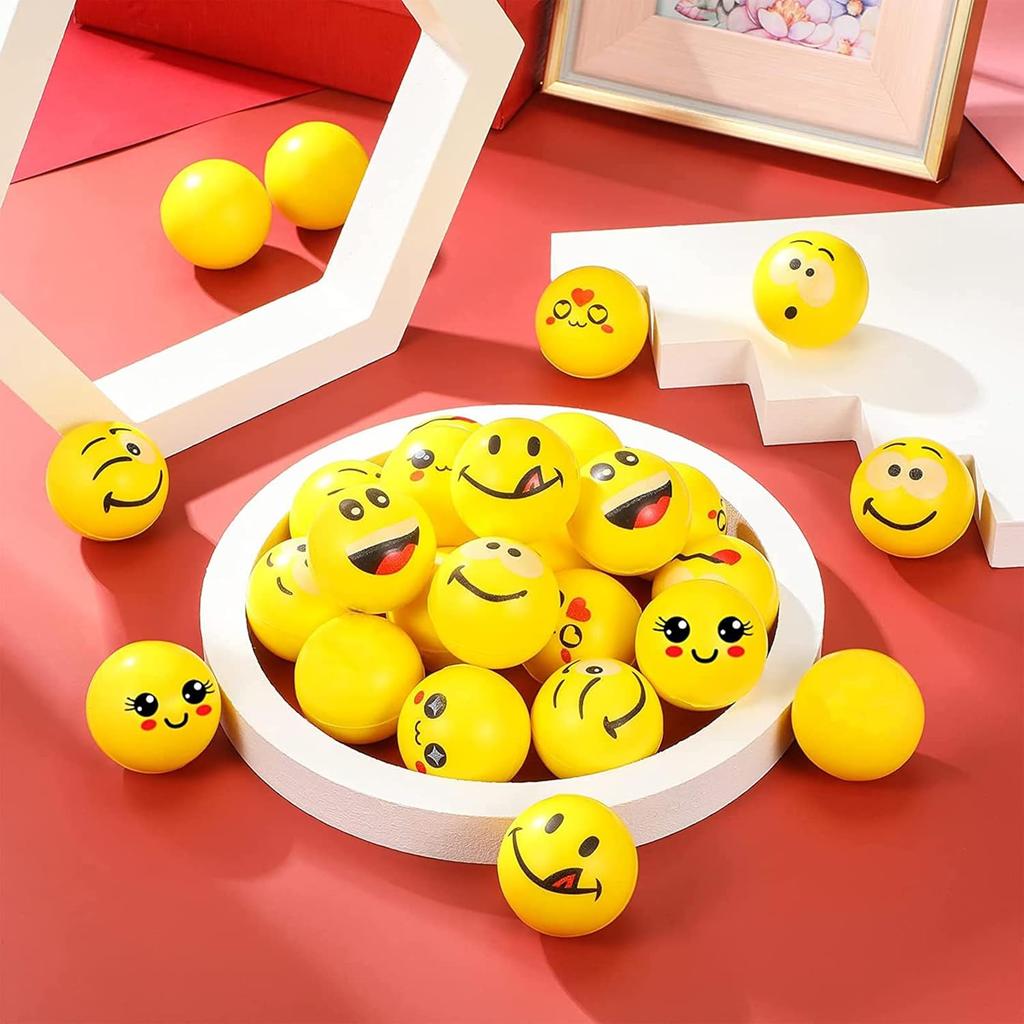 Anti-Stress Balls for Children Adults Smile Face Stress Balls 1.6 Inch Mini Foam Stress Relief Balls Stress Relief Toy for Children's Gift