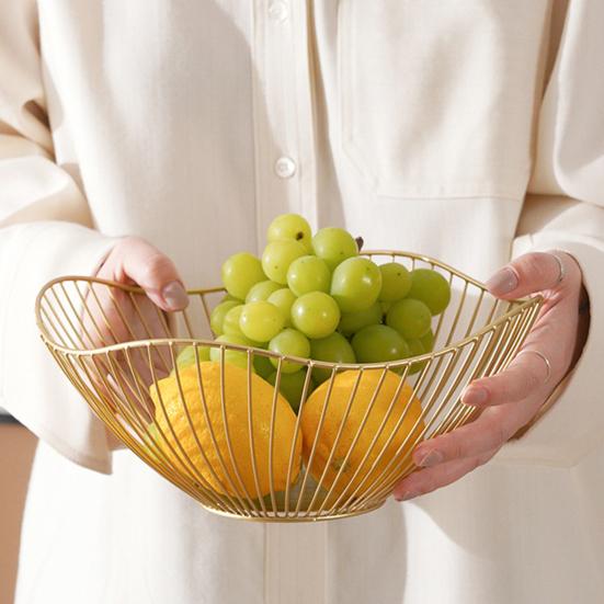 Cesto Portfrutta in Filo Metallico Decorativo Porta Frutta da Banco per Cucina Decorazione per la Casa a Un Livello Ciotola da Portata in Ferro per Frutta Verdura Snack