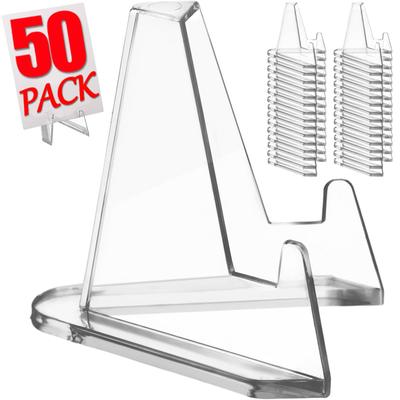50-1 st Akryldisplayställ Transparent Triangel Minnesmynt Klocka Korthållare Displayställ För Utställningar Heminredning