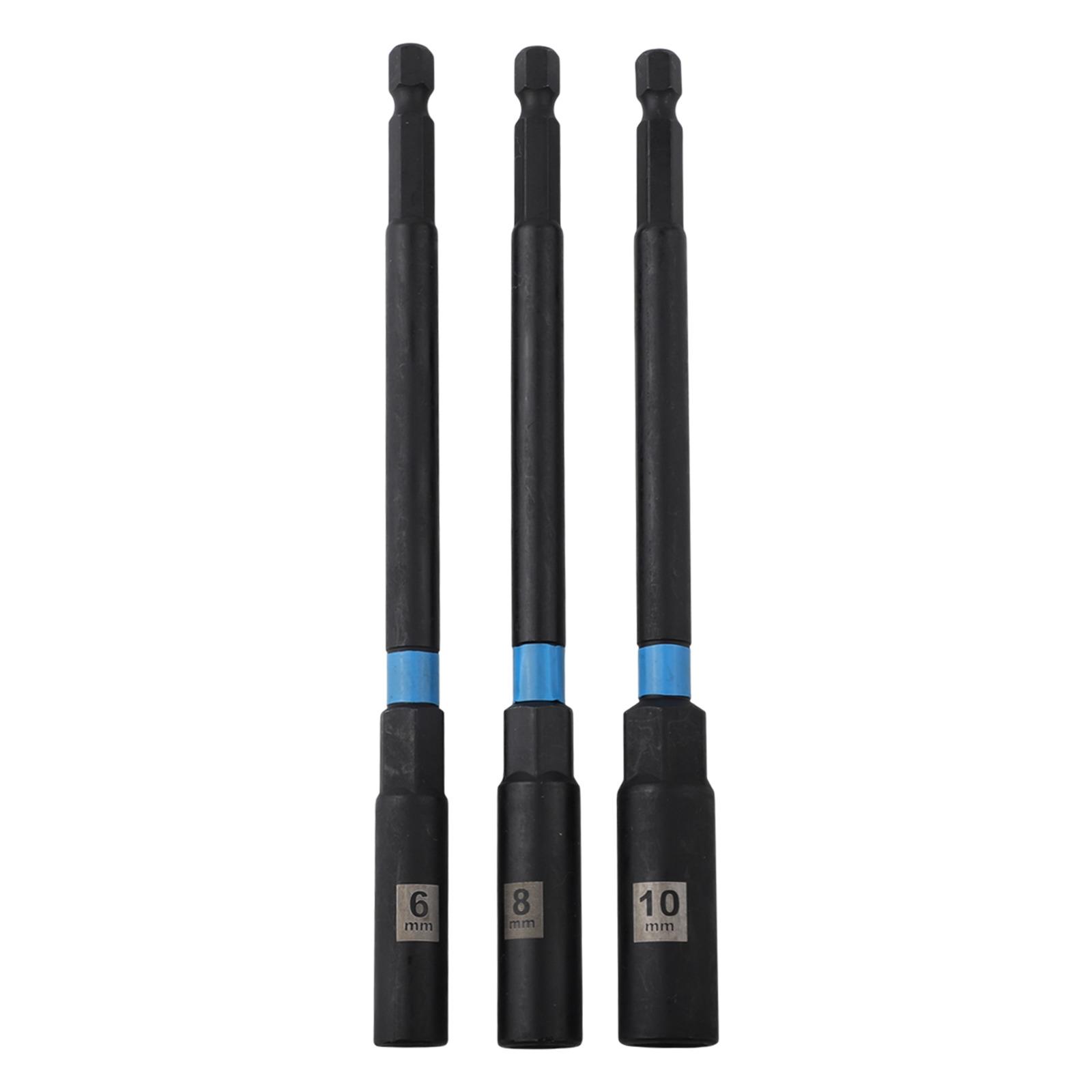 

150mm Hex Nut Driver Drill Bit Adapter Set 3PCS Socket Wrench Extensions for Automotive and Carpentry Projects CHINA