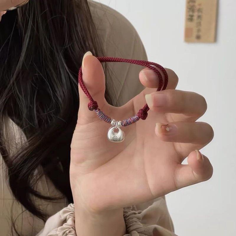 Ping An Lucky Red String Bracelet: Adjustable, Simple Gift for Couples, Men & Women