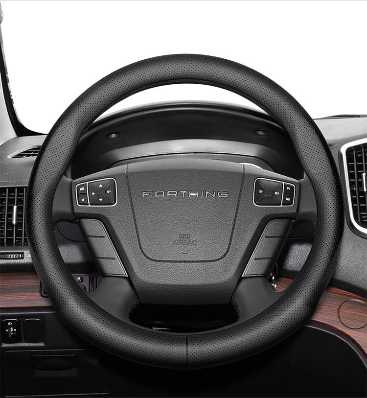 Genuine Leather Steering Wheel Cover for Dongfeng Fengxing S500 - Ultra-thin, Sweat-absorbent, Non-slip, Four Seasons Universal Fit