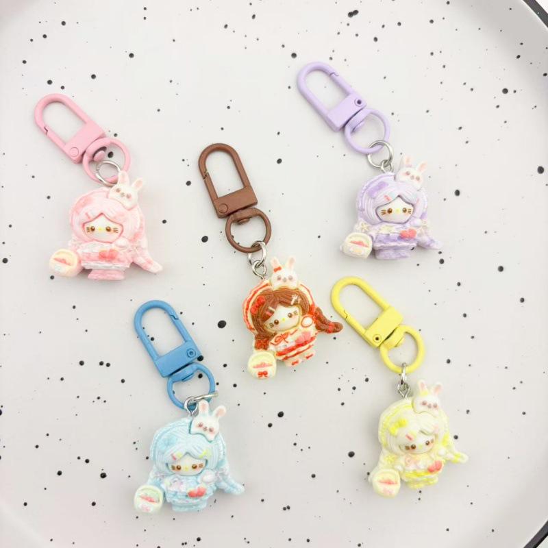 Kawaii Girl Keychain Pendant – Cute Ornament for Student Backpacks & Bags, Ideal Best Friend Gift
