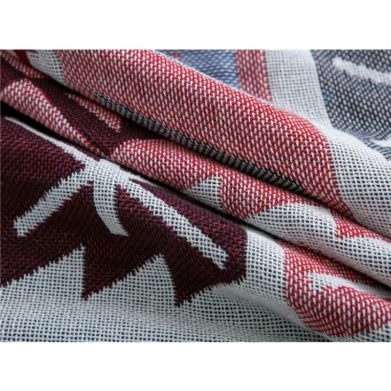 Doppelseitig gestrickte Sofadecke aus Faden, amerikanischer Stil, geometrisches Muster, Handtuch für Zweisitzer, Bezüge für das Wohnzimmer