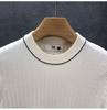 Men's Trendy Summer Breathable Knit Slim Fit Color Block Stripe Short Sleeve T-Shirt