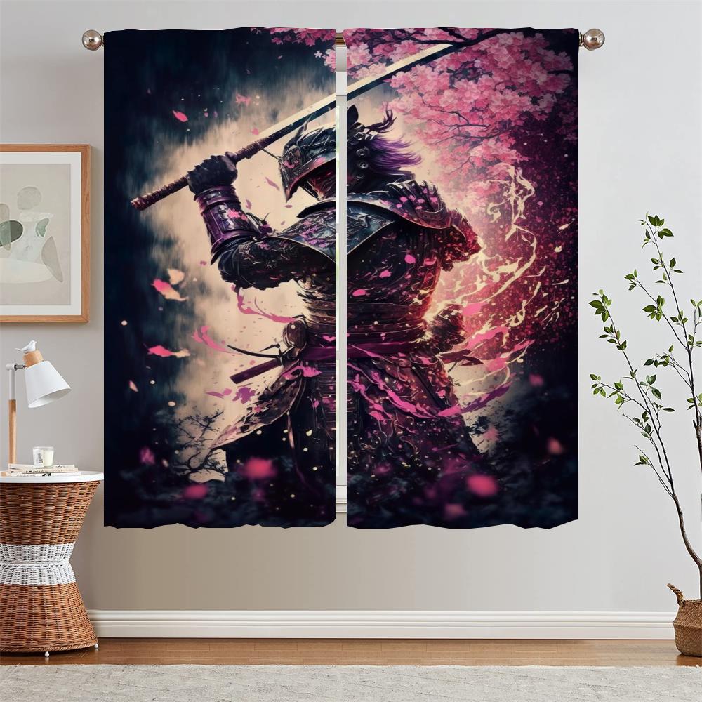 Japanese Samurai Cheap Things With Free Shipping for Home Interior Curtains for Living Room Blind Cover Curtain Tiebacks Blinds