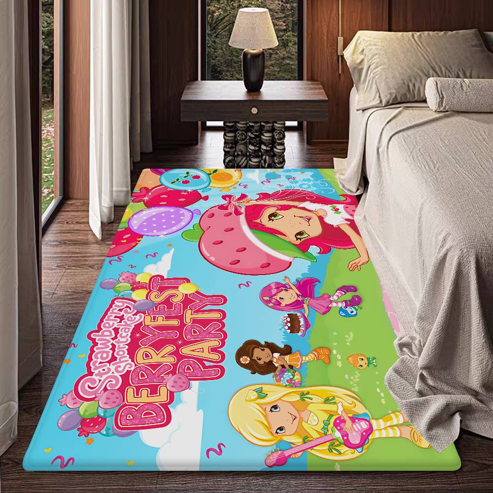 S-strawberry-shortcakeS Room Mats Anti-slip Absorb Water Long Strip Cushion Bedroon Mat Household Carpets
