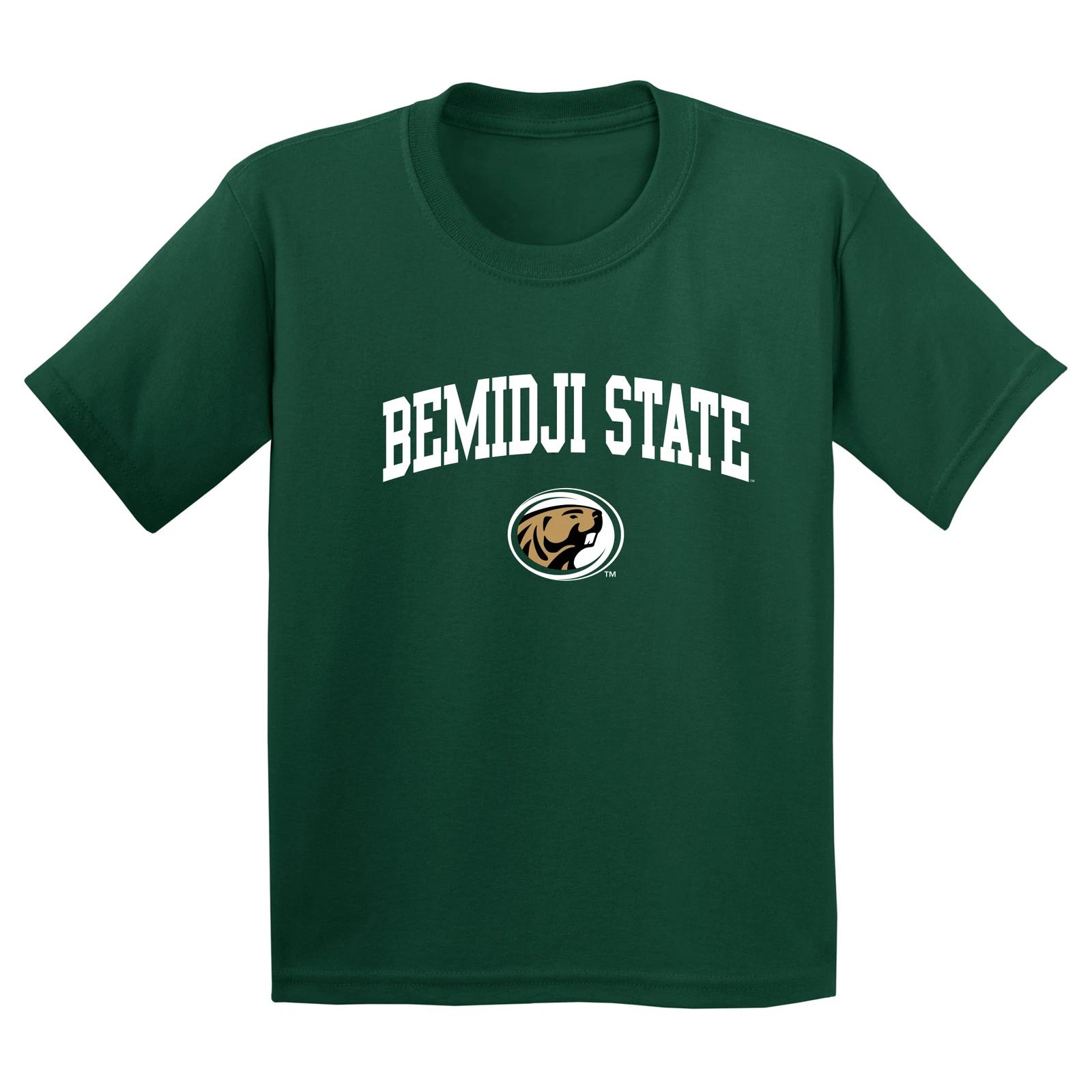 Bemidji State Beavers Arch Logo Youth T Shirt - Forest XL