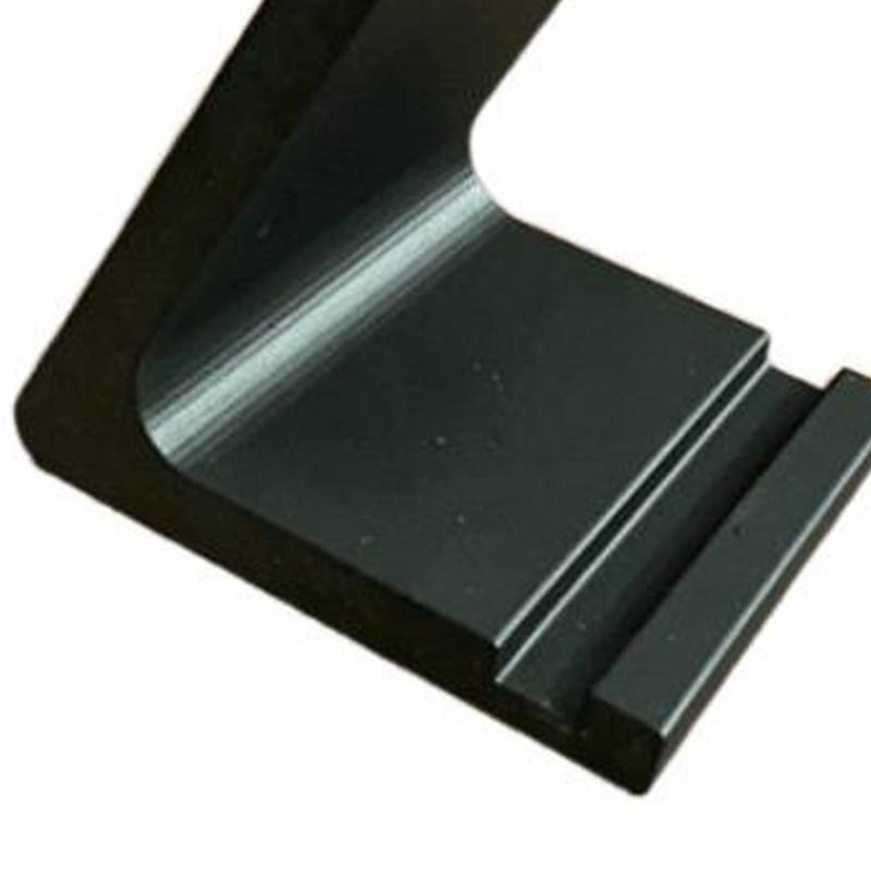 Record Shelf Display Stand with L Shaped Support and Front Stops Media Corners for Desktop Record Player Placement