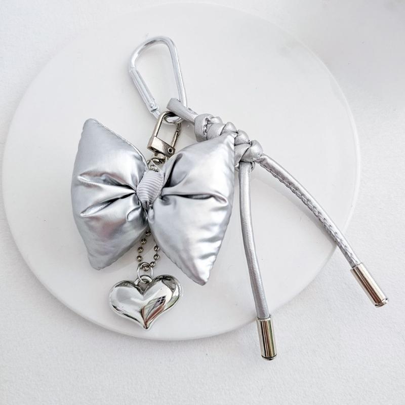 Stylish Heart Bowknot Keychain Pendant Suitable for Women's Handbags Phone Case Purses Adding Style to Your Accessories