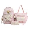 Zaino1011 zaino scuola media ragazze studenti liceo carino piccolo fresco scozzese zaino casual grande capacità set da tre pezzi