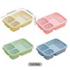 WORTHBUY Reusable Plastic Lunch Box For Student Divided Bento Box Outdoor Portable 3 Compartment Food Container Microwave Safe