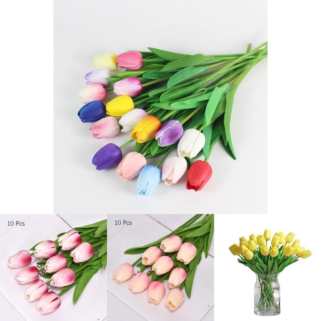 Exquisite No Color Fading Artificial Tulip Flowers For Cafe And Bookstore Decorations
