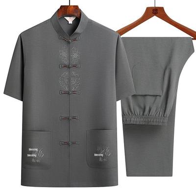 Men's Chinese Style Summer Short-Sleeve Tang Suit