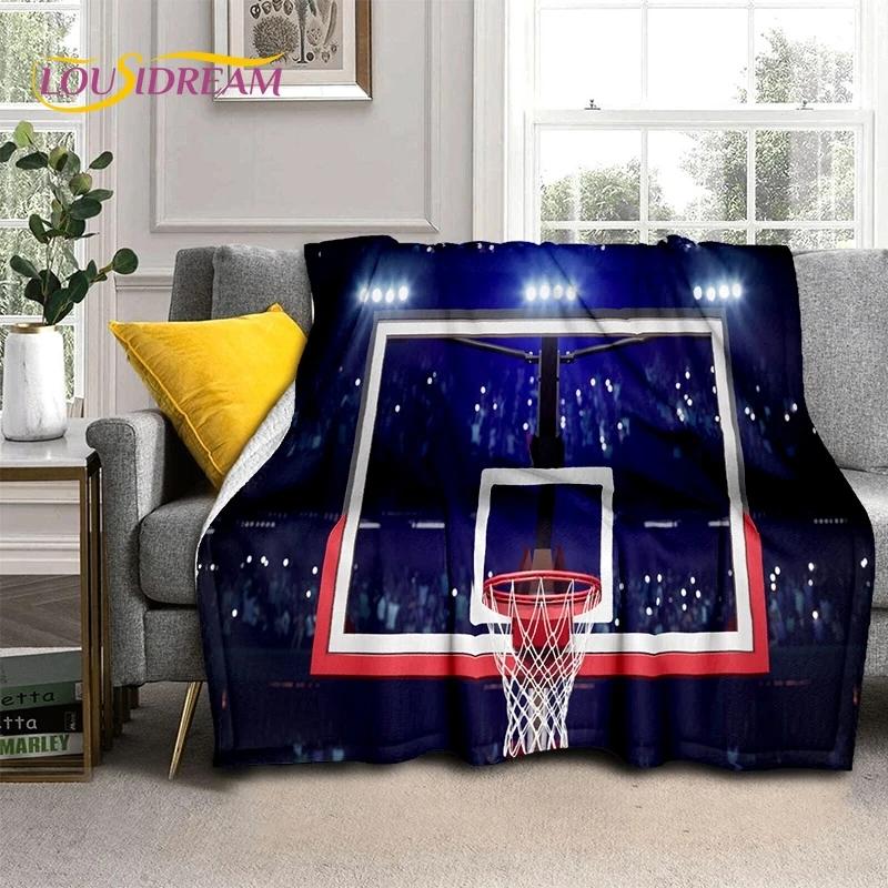 Latest Basketball Court Frame Soft Flannel Blanket for Beds Bedroom Sofa Picnic,Throw Blanket for Cover Outdoor Leisure Nap Gift