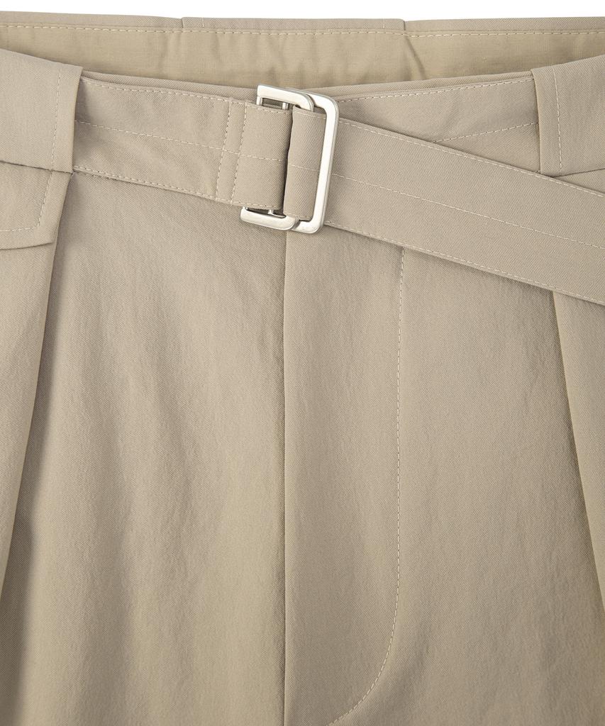 EZIO Belted Pocket Wide Pants - Beige