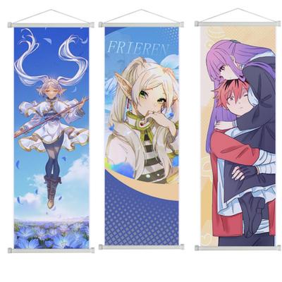 Tisk Frieren na pohřbu závěsné svitky anime plátno nástěnné umění malba kreslený plakát pro domácí dekoraci obrázek