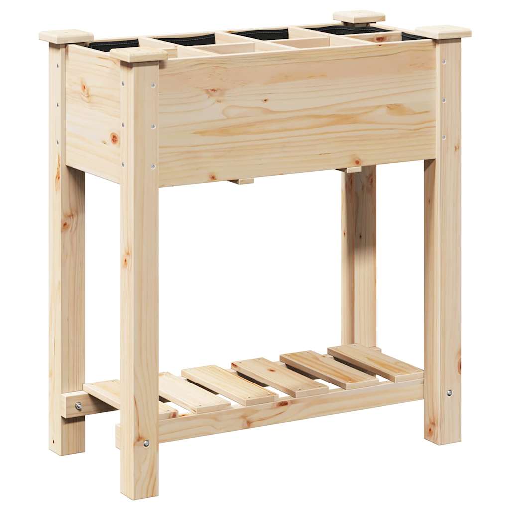 Garden Planter with Shelf Beige 71 X 37 X 76.5 Cm