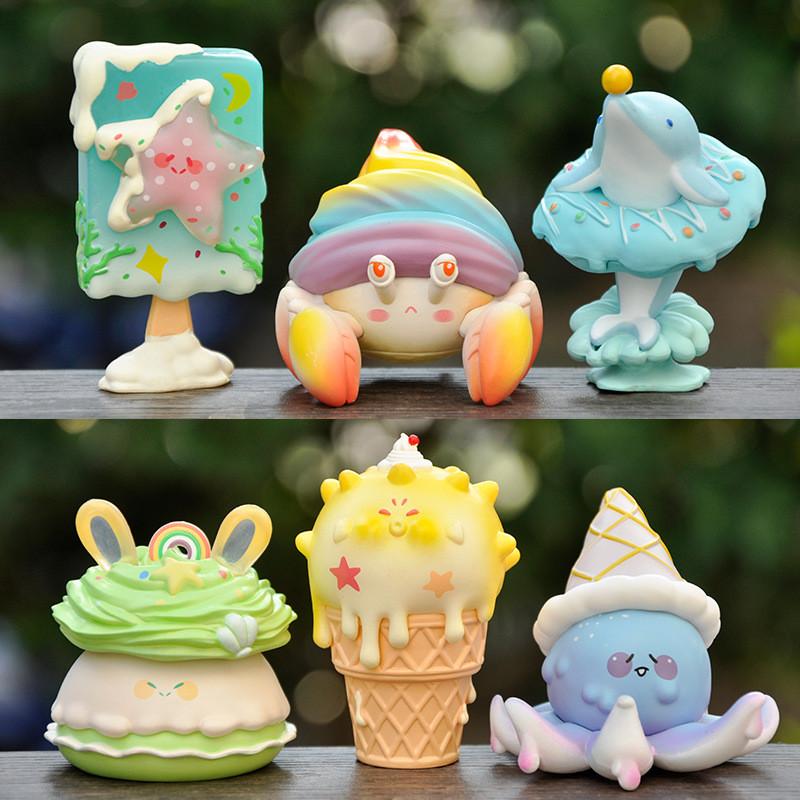 

Cartoon Creatures Marine Crab Dolphin Octopus Scene Decoration Collectible Toy