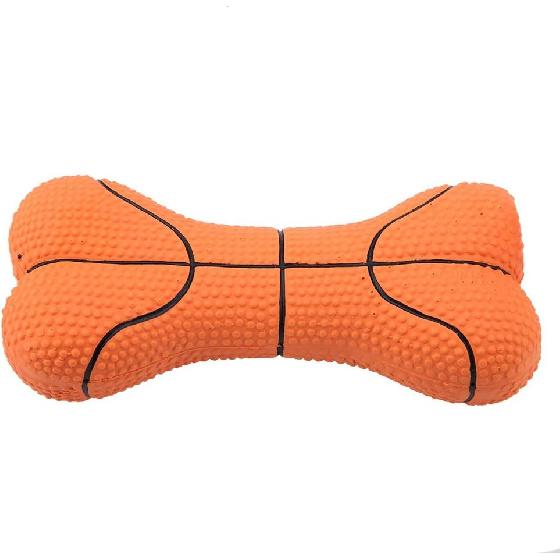 

Fdit Pet Dog Toys Bite-resistant Squeeze Latex Bone Puppy Chew Toy Teeth Cleaning(Basketball)