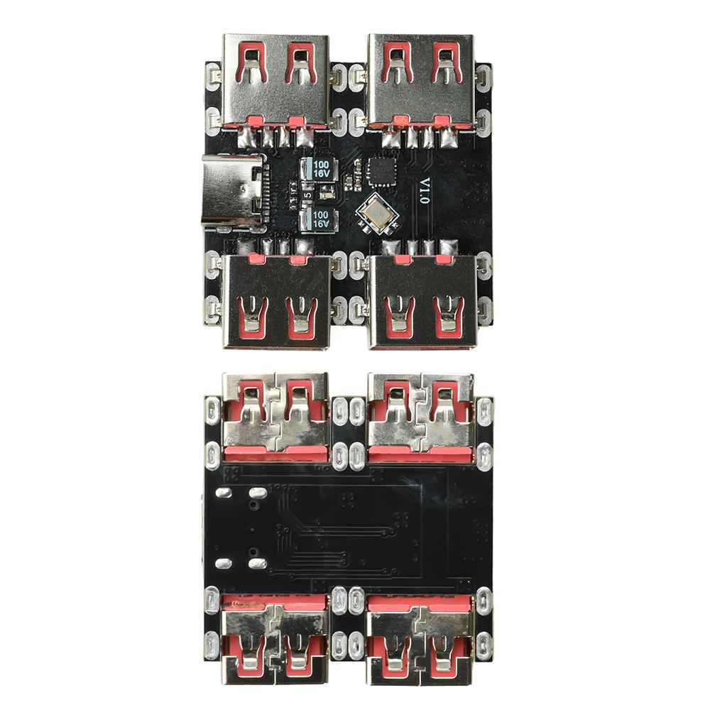 XL334P4 USB 2.0 4-Port Controller Expansion Module USB Hub Expansion Dock Motherboard USB 2.0 to 4-Channel Splitter Type-C