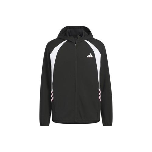 adidas Men s Hooded Loose-Fit Zipper Long-Sleeve Jacket Black/White M чёрный/белый