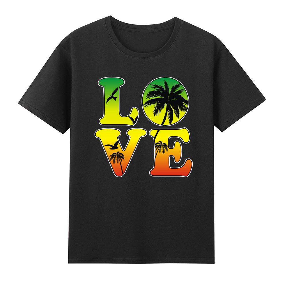 Love Jamaica Rasta Colorful Jamaican Pride Rastafari Beach Tshirt S