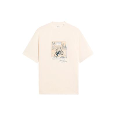 Cartoonmuster und Buchstabendruck Rundhals Casual Kurzarm T-Shirt Herren Tops Off-White AHSS255-1