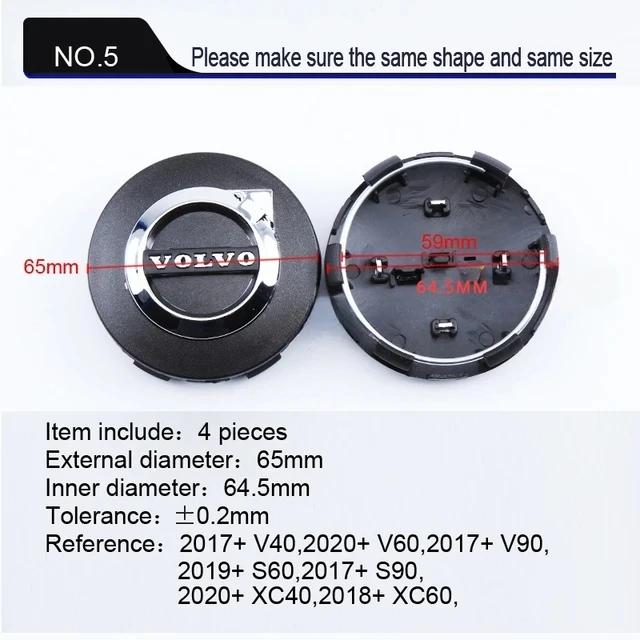 4 ks středových krytek kol pro auto, krytky středů nábojů pro Volvo XC90 V90 V60 XC60 V40 S80 S60 S90 C40 XC40 V70 XC70 C30 C70 EX90 Rdesign