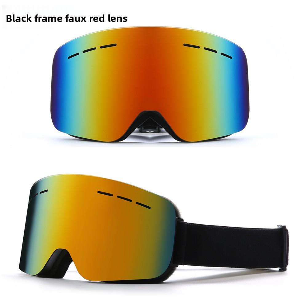 Взрослые цилиндрические лыжные очки Двухслойные очки с защитой от запотевания Снежные очки Можно вставлять линзы для миопии