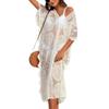 Women's Beach Bikini Blouse Water Soluble Lace Deep V Sexy Perspective Dress