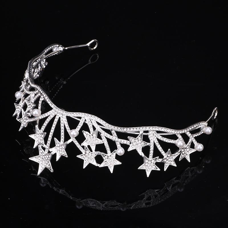 Bridal Crown Headwear Japanese and Korean New Wedding Dress Accessories Birthday Alloy Rhinestone Crown Hair Accessories