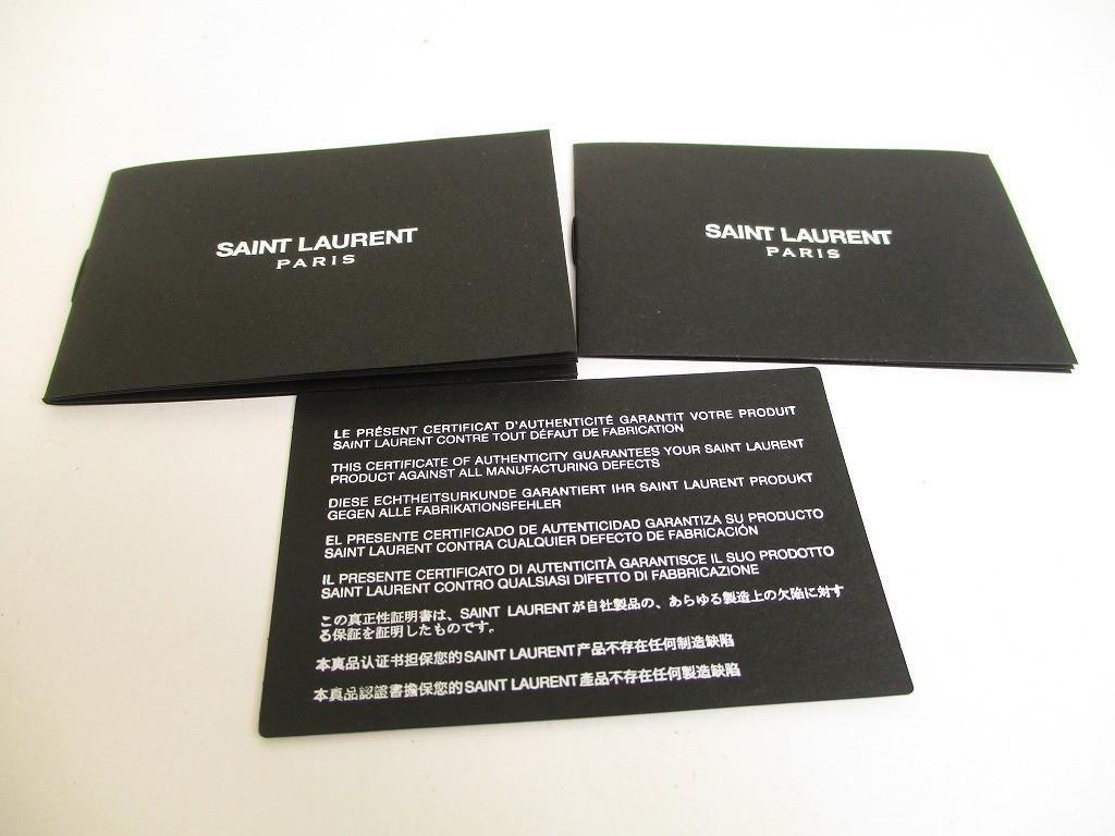 Authentic Saint Laurent YSL Silver YSL Motif Black Leather Long Flap Wallet #a875  Refurbished