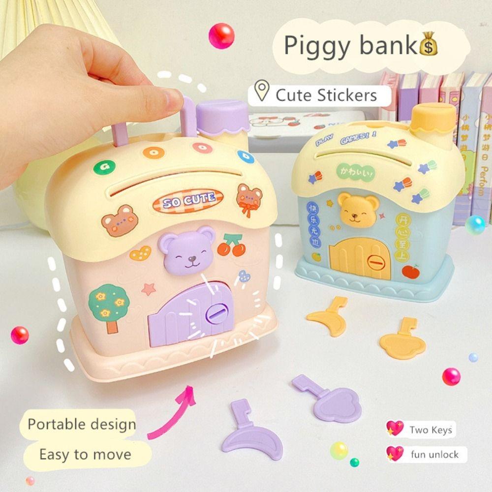 Kawaii Bear Savings Bank Cute Money Saving Pot Cartoon Portable Piggy Bank  Gifts