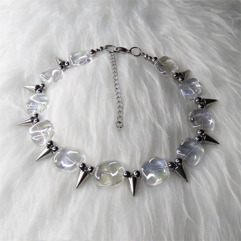 

Кіберпанк Темні заклепки Шипи Косплей Намисто Унісекс Сплав Кольє Шипи Кубики льоду Підвіска Ювелірні вироби Хіп-поп Готика Аксесуари Опора