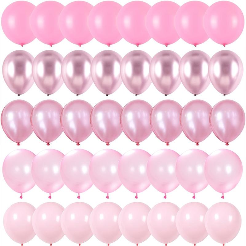 Pearl Powder Confetti Metal Latex Balloons Wedding Decoration Pink Globos New Year Birthday Party Baby Shower Anniversary Decor
