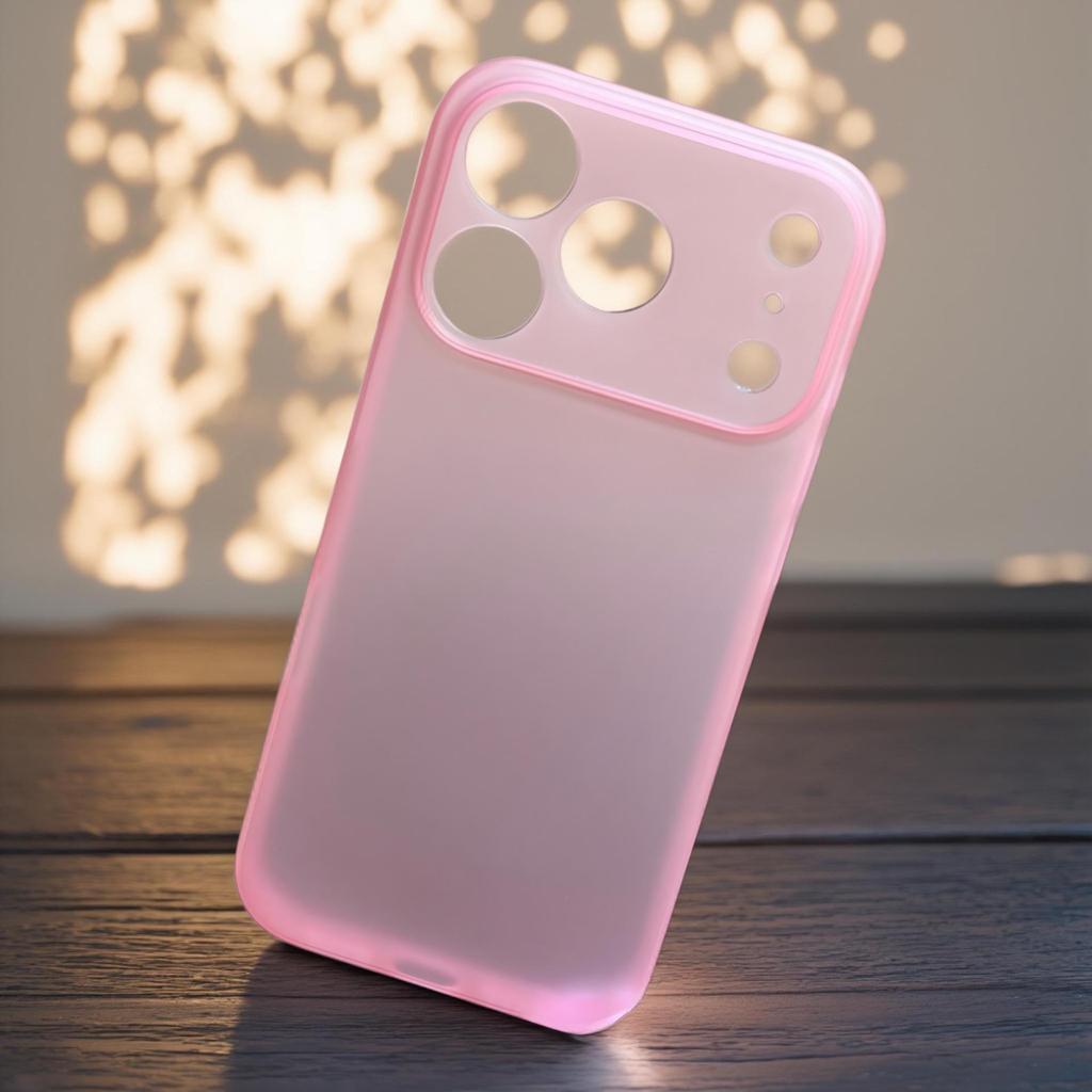 Transparent Premium Orange Anti-Fingerprint Phone Case for iPhone 17 Pro Max – Fully Covered Buttons